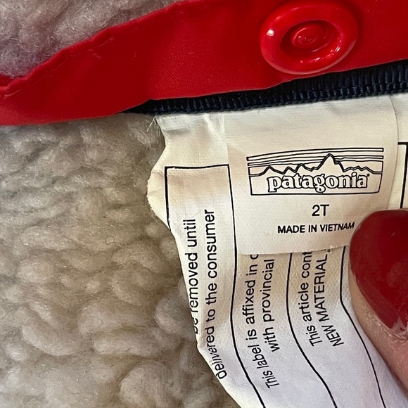 Patagonia Reversible Tribbles Hoody Baby Size 2T Blue Sherpa Puffer Full Zip # - Picture 6 of 13